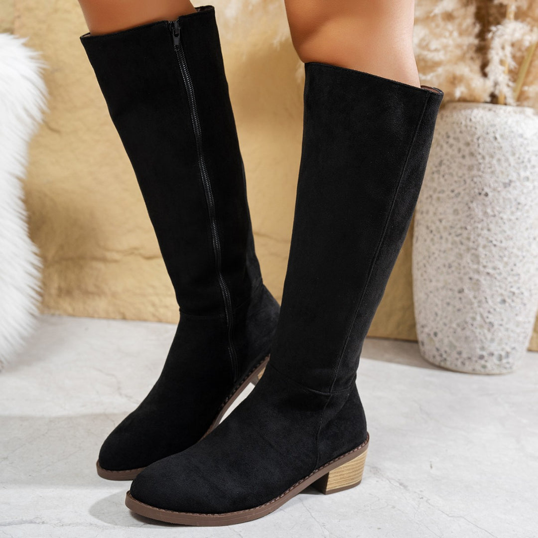 Damen Elegante Overknee-Stiefel aus weichem Wildleder R&B