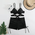 Damen Zweiteiliges Badeanzug-Set mit sportlichem Top und High-Waist-Shorts R&B