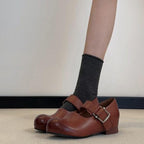 Damen elegante und stilvolle Riemchen-Schuh mit dekorativem Schnallenverschluss R&B