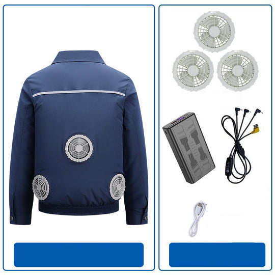Herren nan atmungsaktive Kühljacke mit integrierten USB-Lüftern R&B