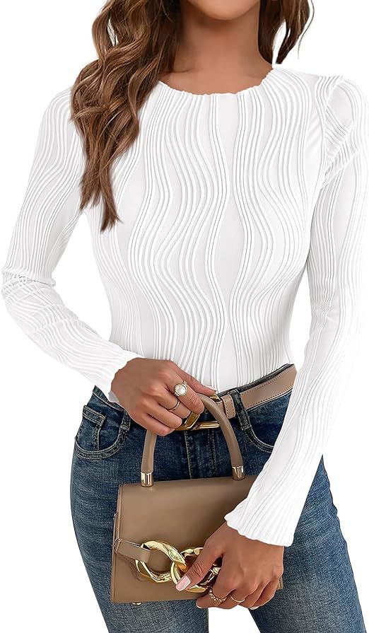 Damen Langarmshirt mit strukturiertem Wellenmuster R&B
