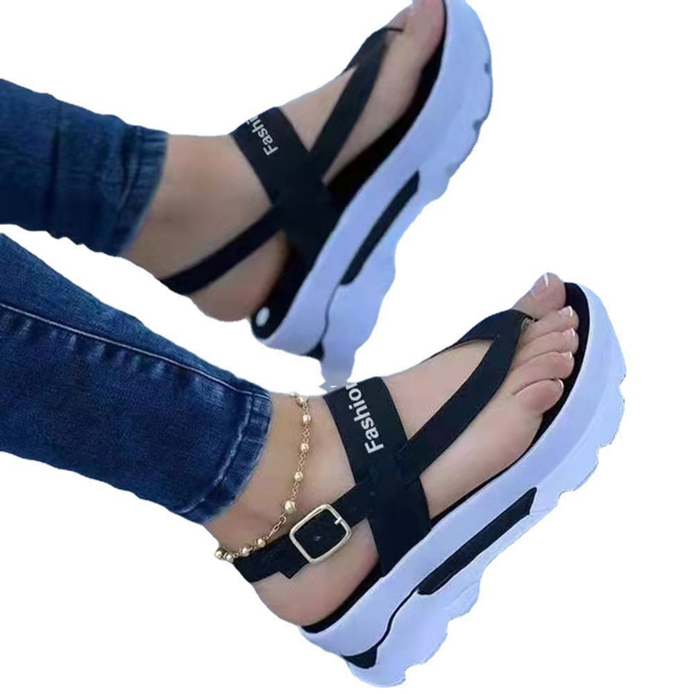 Damen modische Plateau-Sandalen mit verstellbarem Riemen R&B