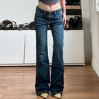 Damen Bootcut Jeans mit hohem Bund und seitlichen Taschen R&B
