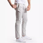 Herren elegante Chinohose mit elastischem Bund und schmalem Schnitt