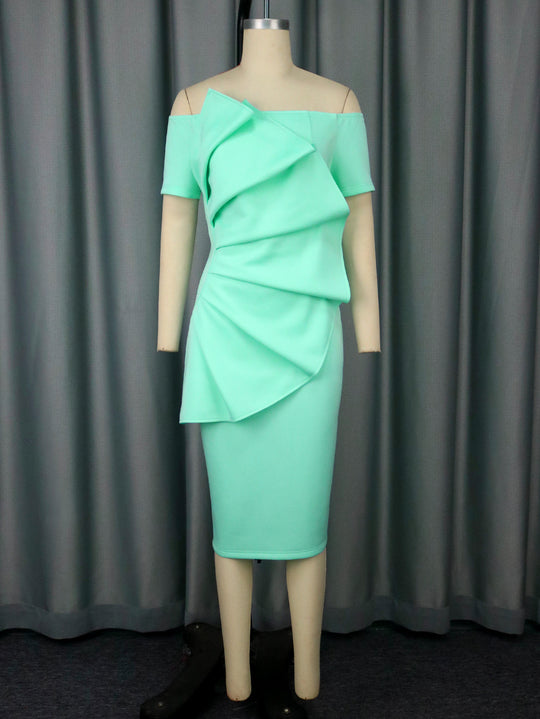 Damen Elegantes Wickelkleid mit asymmetrischem Design und Drapierungen R&B