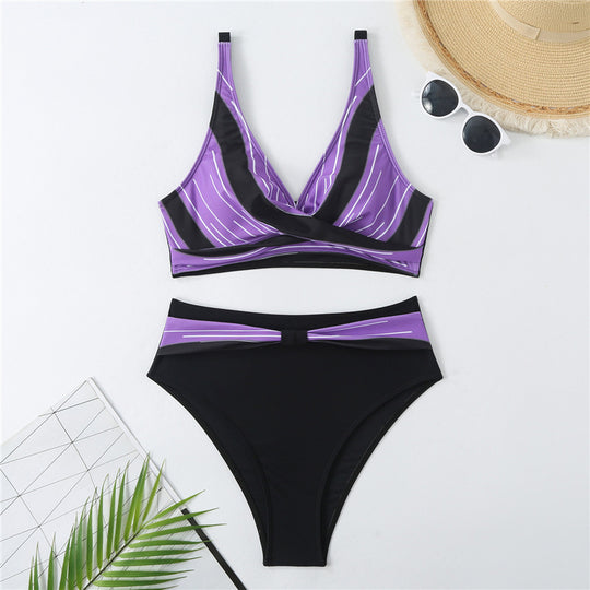 Damen Bikini-Set mit modernem Wickeldesign und figurbetonendem Schnitt R&B