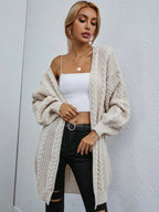 Damen Grobstrick Cardigan mit lässigem Oversize-Schnitt und raffiniertem Zopfmuster R&B