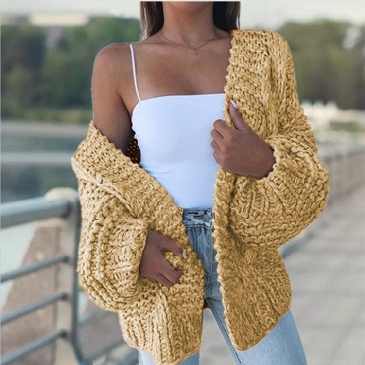 Damen Grobstrickjacke mit lässigem Schnitt und tiefen Taschen R&B