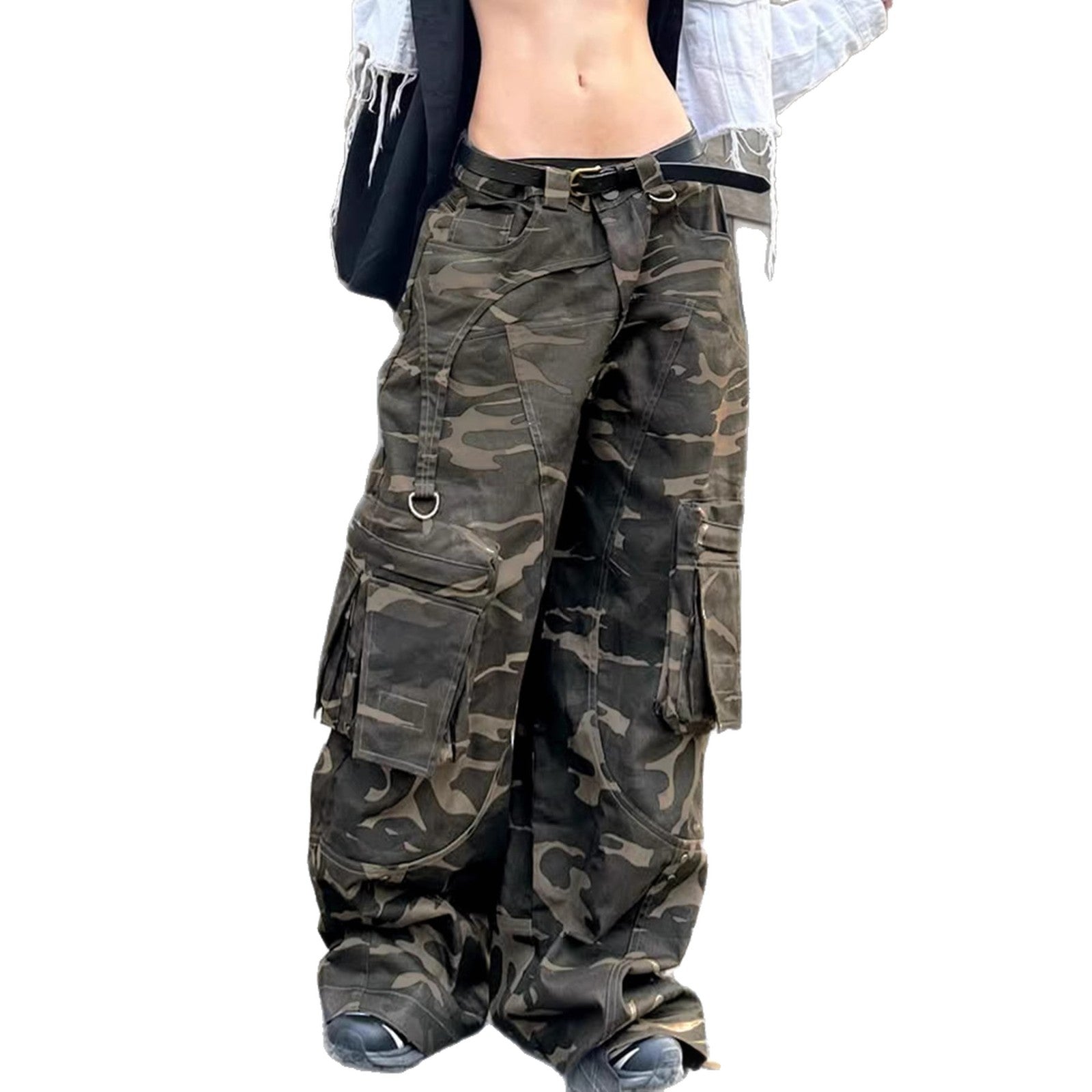 Damen Cargo-Hose im lässigen Camouflage-Stil mit großzügigen Taschen R&B