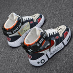 Damen Sportliche High-Top Sneakers mit farbenfrohem Grafikdesign