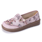 Damen eleganter und bequemer Freizeit-Schuh mit floraler Stickerei R&B
