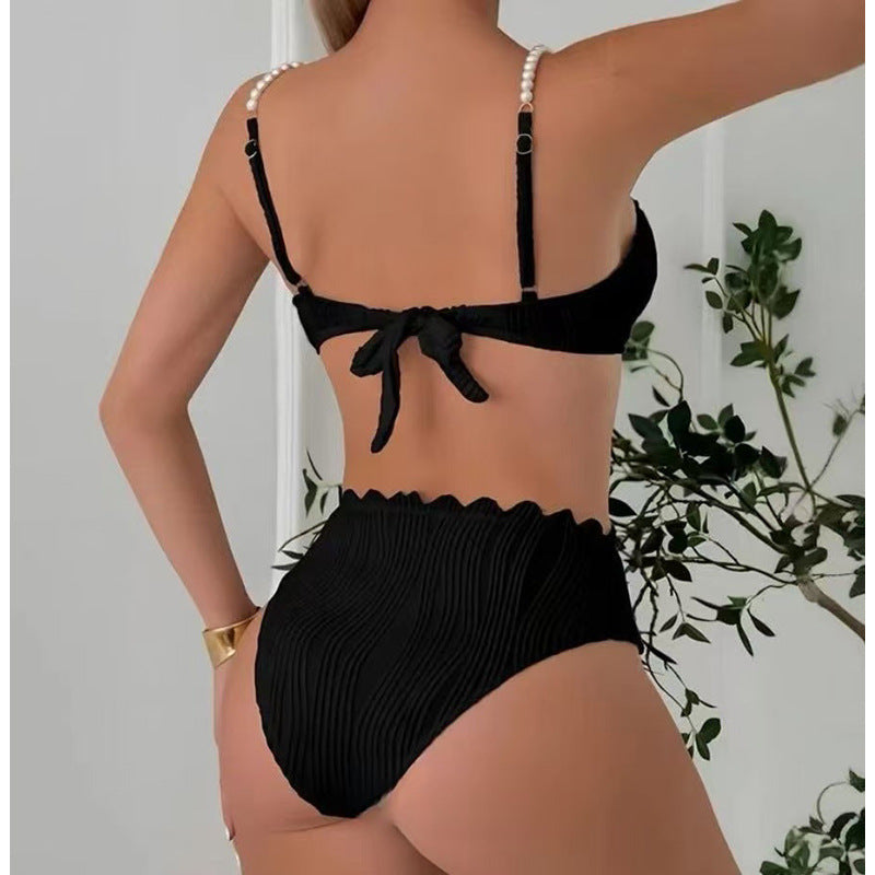 Damen Hochwertiger Push-Up Bikini mit Skulptur-Rippdesign R&B