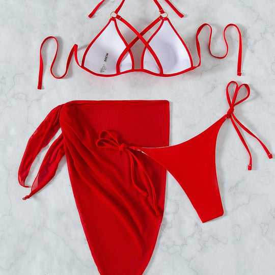 Damen Triangel-Bikini mit Wickelrock R&B