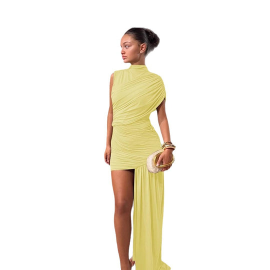 Damen Couture-Minikleid mit asymmetrischem Schnitt und Raffungen R&B