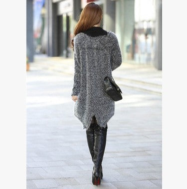Damen Langer Strickmantel mit offenem Schnitt und kuscheliger Textur R&B