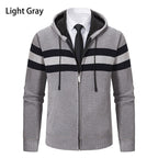 Herren modische Kapuzenjacke mit strukturiertem Design und elegantem Innenkragen