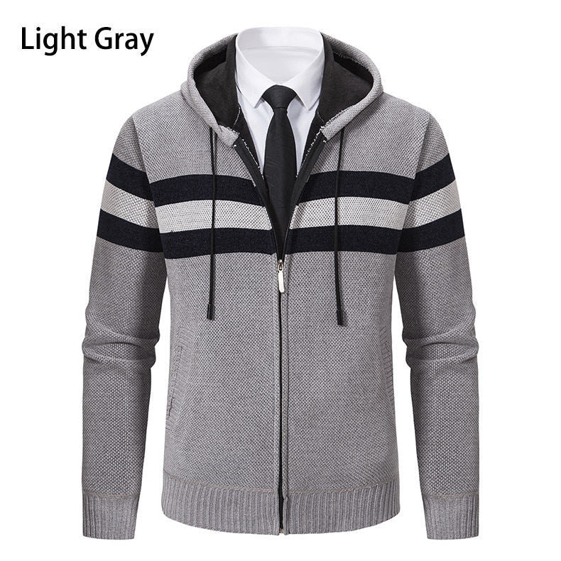 Herren modische Kapuzenjacke mit strukturiertem Design und elegantem Innenkragen