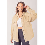 Damen lässige Cordjacke mit praktischen Taschen R&B