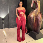 Damen Eleganter Cut-Out Jumpsuit mit fließendem Bein R&B