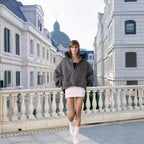 Damen Oversized Sweatjacke mit voluminösen Ärmeln und bequemen Taschen R&B
