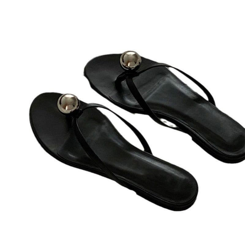 Damen Zehentrenner-Sandalen mit elegantem Schmuckdetail R&B