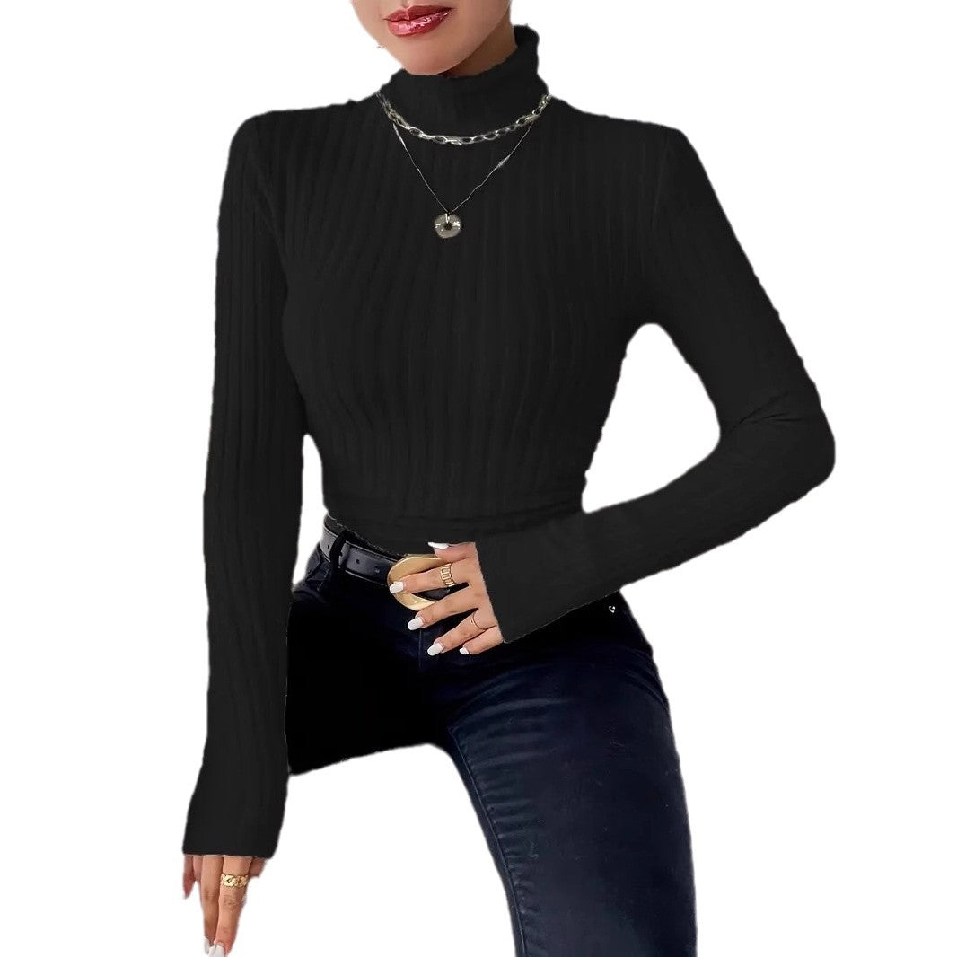 Damen Elegantes und bequemes langsames Stehkragenoberteil R&B