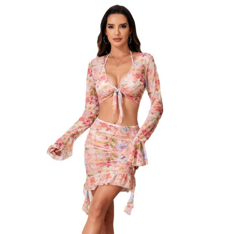 Damen Bikiniset mit floralem Design und eleganten Rüschendetails R&B