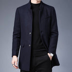 Herren moderner Wollmantel mit Stehkragen R&B