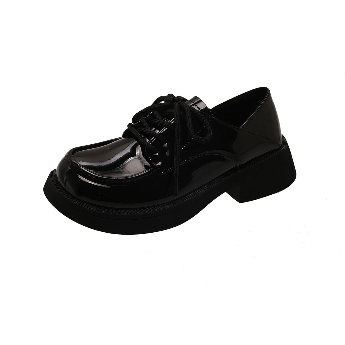 Damen Schnürschuhe mit glänzender Oberfläche und bequemer Sohle R&B