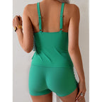 Damen Tankini mit voluminösen Rüschen und lässigen Shorts R&B
