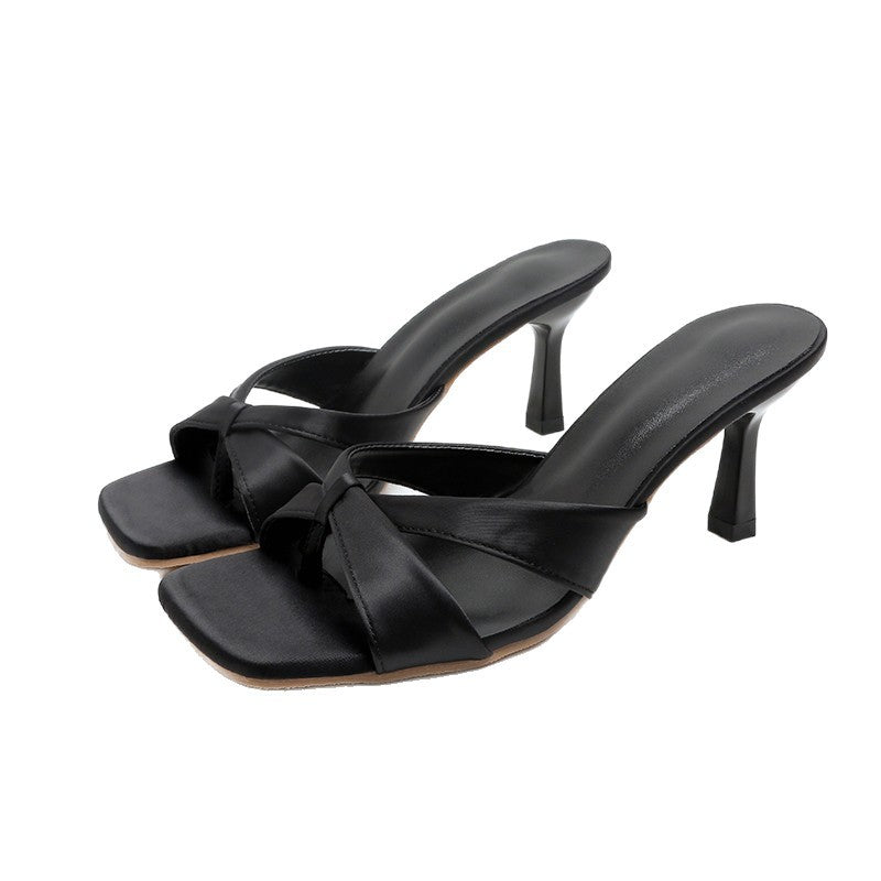 Damen Slingback-High-Heels mit elegantem Knoten-Design und komfortablem Absatz R&B