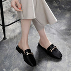 Damen Elegante Loafers mit modischem Kettenverschluss