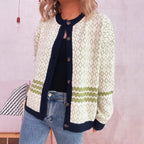 Damen Strickjacke mit vielseitigem Muster und eleganten Knopfdetails R&B