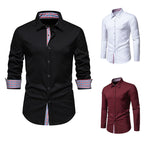 Herren elegantes Langarmhemd mit modernen Karodetails R&B