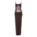 Damen Elegantes Maxikleid mit raffinierten Knotendetails und durchscheinendem Obermaterial R&B
