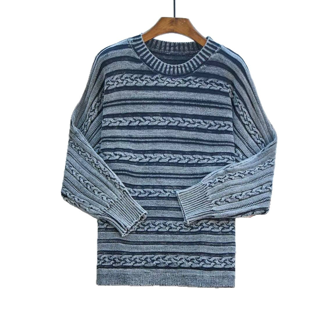 Damen Modischer Strickpullover mit strukturiertem Muster und weitem Schnitt R&B
