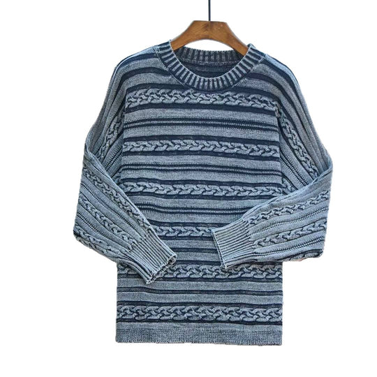 Damen Modischer Strickpullover mit strukturiertem Muster und weitem Schnitt R&B