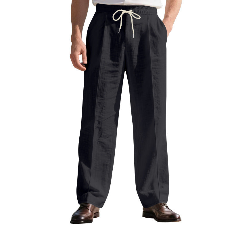 Herren Luftige Freizeit-Hose mit verstellbarem Kordelzug und pflegeleichter Oberfläche R&B