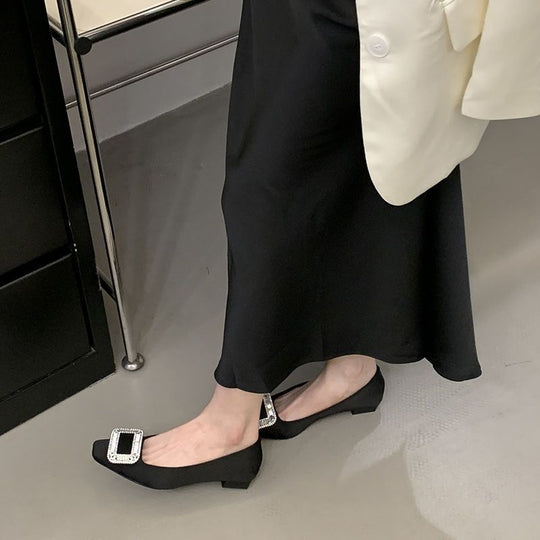 Damen Ballerinas mit funkelnder Schnalle R&B
