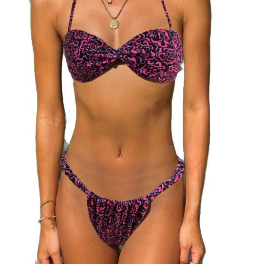 Damen Bikini-Set mit verspieltem Leopardenmuster und raffinierten Details R&B
