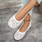 Damen Ballerinas mit zartem Häkelmuster und bequemem Fußbett R&B