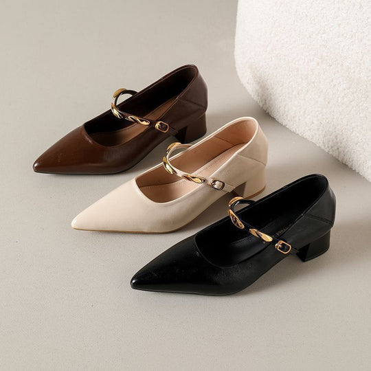 Damen Elegante Sling-Pumps mit modischem Kettenriemen und komfortablen Blockabsatz R&B