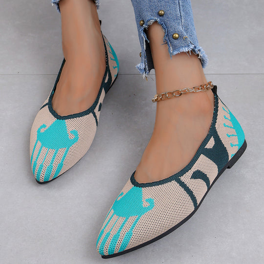 Damen Ballerinas mit modernem Leopardenmuster und bequemer Sohle R&B