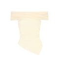 Damen Off-Shoulder Blusenshirt mit asymmetrischem Saum und Raffung EB