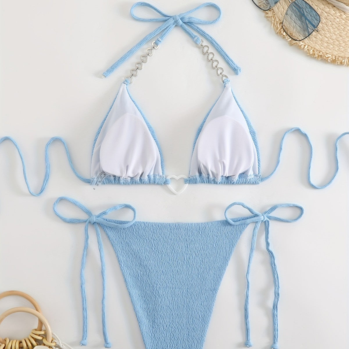 Damen Triangel-Bikini mit raffinierten Kettenakzenten R&B