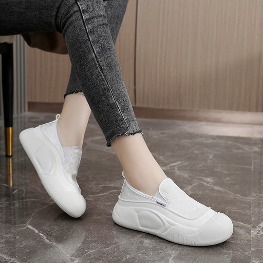 Damen Slip-On Sneakers mit floralem Design und rutschfester Sohle R&B