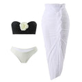 Damen Bikini-Set mit schicker Röschenapplikation und raffiniertem Wickelrock R&B