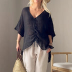 Damen leichtes, oversize Tunika-Shirt R&B
