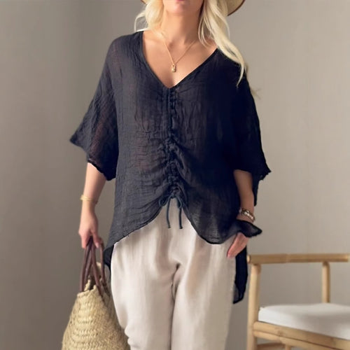 Damen leichtes, oversize Tunika-Shirt R&B