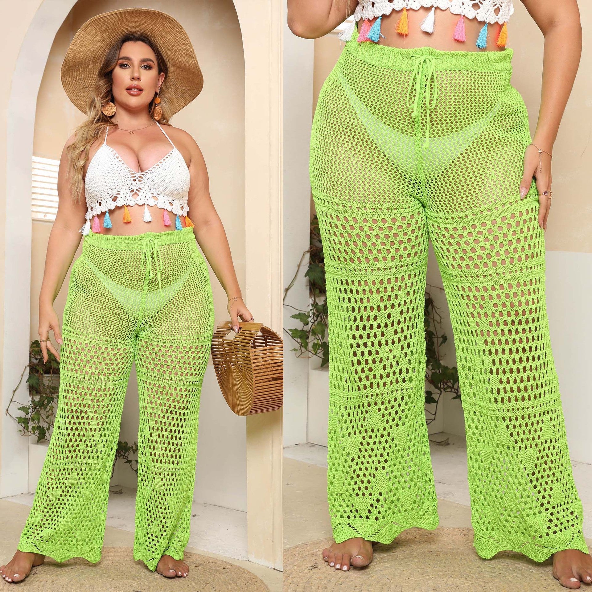 Damen Netzstruktur Strandhose R&B
